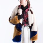 COLOR BLOCK FUR COAT/MULTI