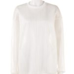 STRIPE MESH TOPS/ホワイト