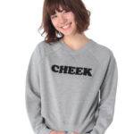 パイル刺繍ロゴ裏毛プルオーバー/杢グレー