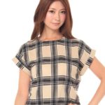 起毛チェックブルオーバー/アイボリー