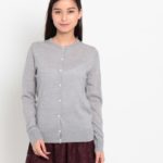 クルーネックウールニットカーディガン/グレー(012)