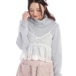 レースビスチェレイヤードシャギーTOPS/ブルー