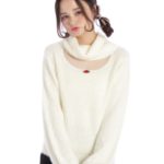 片畦シャギーフロントあきプルオーバー/アイボリー