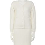 レース刺繍カーデニットアップ/ホワイト