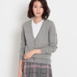 フェイクパールニットカーディガン/グレー(012)