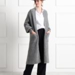 アルパカ混ロングブークレカーディガン/グレー(012)