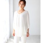 【AZUL by moussy】R天竺バタフライスリーブプルオーバー/O/WHT