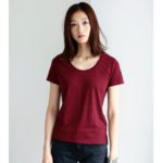 【AZUL by moussy】TC天竺BC切替スリットラウンドネック半袖プルオーバー/BLD
