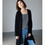 【AZUL by moussy】バックVカットカーディガン/BLK