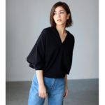 【AZUL by moussy】2WAY裏毛オフショルドルマンプルオーバー/BLK