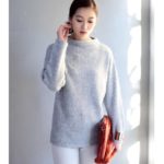 【AZUL by moussy】SFL ボトルネックドルマンプルオーバー/T.GRY