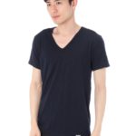 【AZUL by moussy】COOLタックフライス半袖VネックT/D/NVY