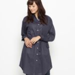 Tシャツ×シャツワンピースセット/ブルー系(094)