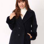 レッキスファー付Ｐコート/ネイビー