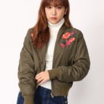 リバーシブル刺繍ブルゾン/カーキ