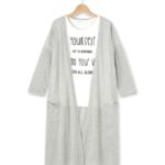 Tシャツ×ロングカーディガンセット/ライトグレー(011)