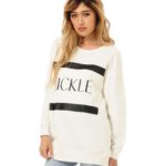 FICKLEロゴスエットトップス/WHITE