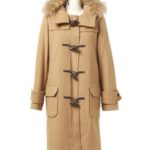 ファー付ロングダッフルコート/キャメル