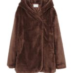 【店頭人気】フードフェイクファーコート/BROWN