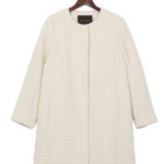 ●JOC 16FW アンゴラ　ウール ボーダー　ノーカラーコート/Nat