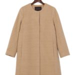 ●JOC 16FW アンゴラ　ウール ボーダー　ノーカラーコート/M.Brn