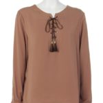 タッセルレースUP SHIRT/キャメル