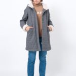 HEART QUILTED COAT/ASH
