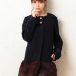 ファードッキングノーカラーコート/ネイビー