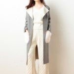 ファーポケットロングコート/グレー
