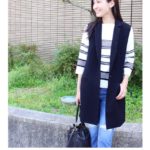 チェスターロングベスト/ブラック
