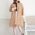 【mina 12月号掲載】【Ray 12月号掲載】フェイクムートンコート/キャメル