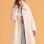 【nonno 12月号掲載】【Ray 12月号掲載】ファー衿ビジュー釦Aラインコート/ベージュ