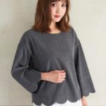★WEB限定★スカラッププルオーバーブラウス/グレー