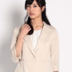 ウォッシャブルジャケット7分袖　1/ベージュ