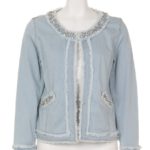 トリミングビジューDENIM JK/L/BLU