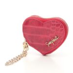 Embossing Heart Coin Charm/Red