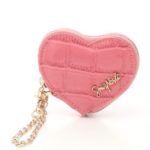 Embossing Heart Coin Charm/Pink