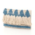 Jacquard Fringe Clutch/Blue