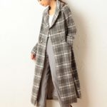 ダブルブレストロングコート/チェック