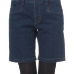 【OUTLET】ドット刺しゅうストレッチデニムショートパンツ/ネイビー