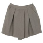 アシンメトリーフロントタックキュロットパンツ/チャコール