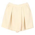 アシンメトリーフロントタックキュロットパンツ/アイボリー